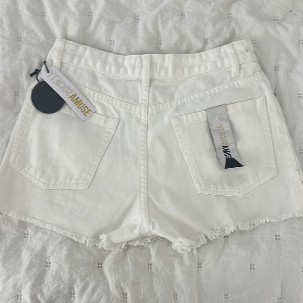 White Denim Shorts - Picture 2 of 7